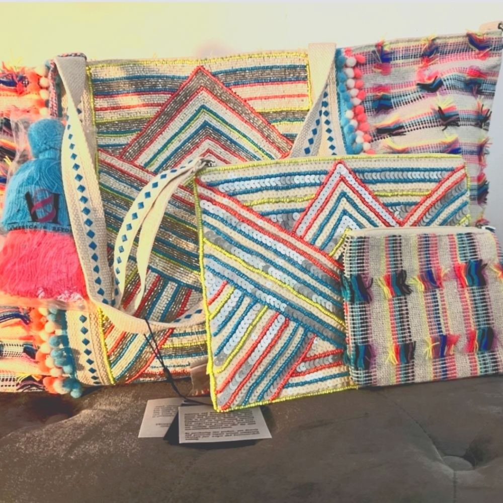 America and Beyond Embellished Tote Set
